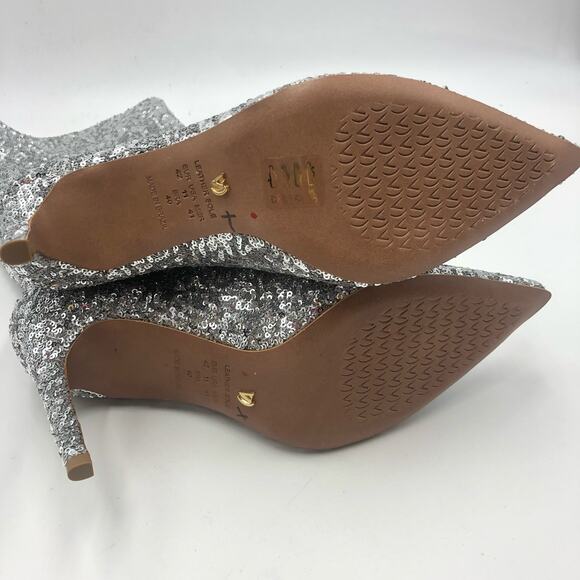 Free People Vicenza After Midnight Silver Knee High Heel Boots Size US 11 - Picture 8 of 8